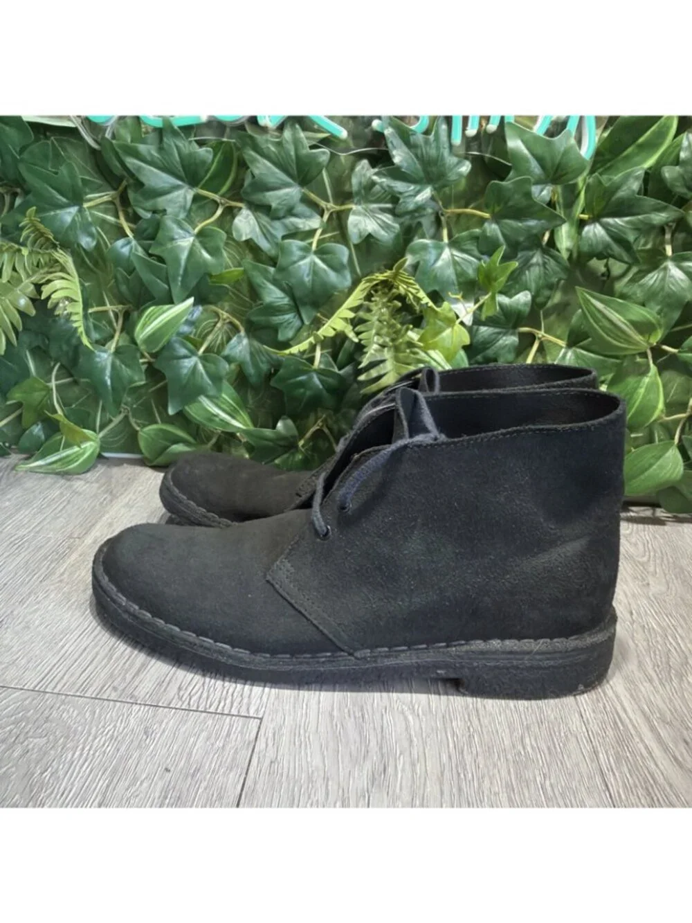Clarks Original Desert Mens 8.5 Black Suede Crepe Sole Casual Daily Chukka Boot